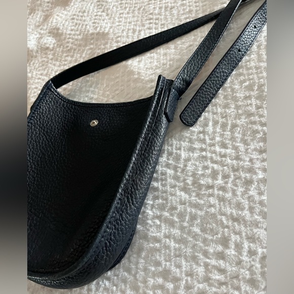 Dark blue leather Hermees like shoulder bag - Picture 4 of 6